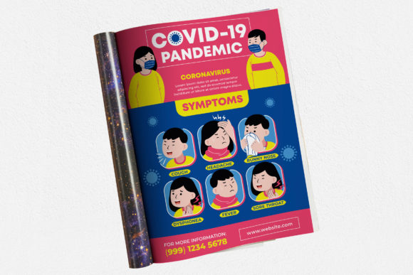 Covid-19 Symptoms Ads Magazine Template