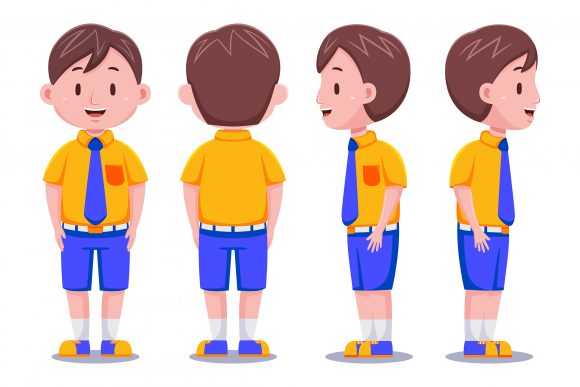 Cute Kids Boy Student 01: A Versatile Vector Asset for Modern Creative Projects
