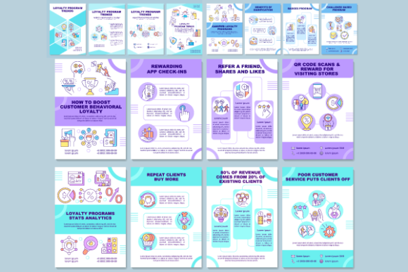 Evaluating the Loyalty Program Trends Brochures Bundle for Professional Design