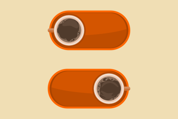 Top View Coffee As Power Switch Vector Asset